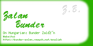 zalan bunder business card